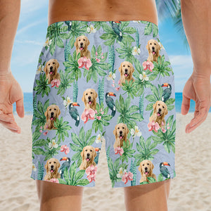 Custom Photo Endless Sun Endless Fun Endless Summer - Dog & Cat Personalized Custom Tropical Hawaiian Aloha Men Beach Shorts - Summer Vacation Gift, Birthday Party Gift For Pet Owners, Pet Lovers