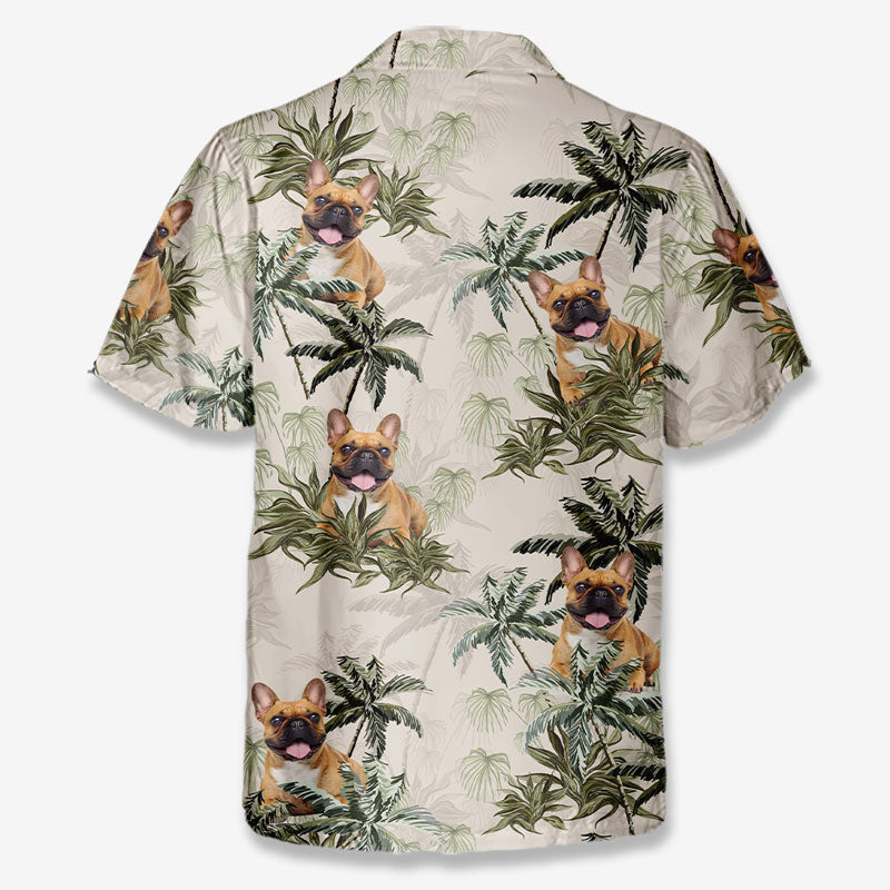 Custom Photo Unisex Tropical Hawaiian Aloha Shirt - Personalized Summer Vacation And Travel Gifts For Family, Dog Cat Lovers - Happiness Comes In Waves