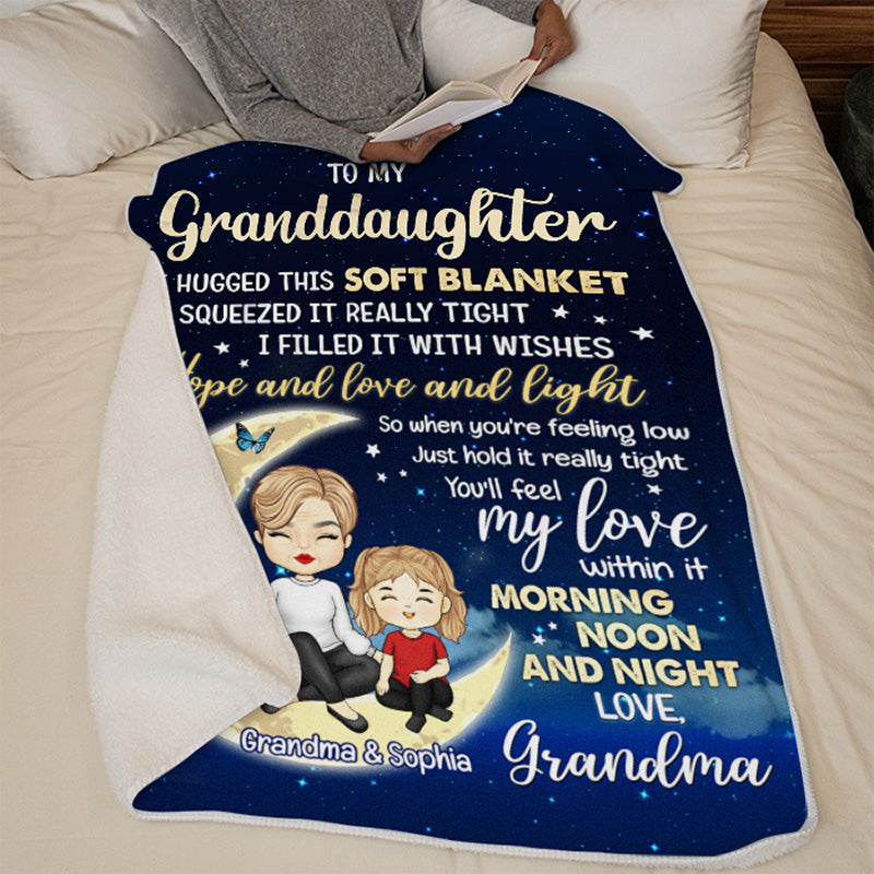 To My Lovely Granddaughter - Family Personalized Custom Blanket - Birthday Gift From Mom, Grandma