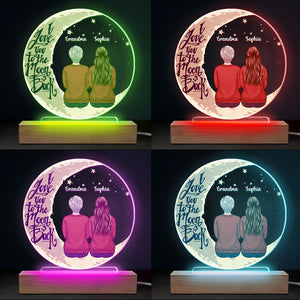 We Love You To The Moon And Back - Memorial Personalized Custom Round Shaped 3D LED Light - Sympathy Gift, Gift For Family Members