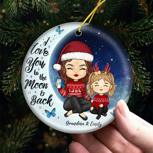 I Love You Always Forever - Family Personalized Custom Ornament - Ceramic Round Shaped - Christmas Gift For Family Members