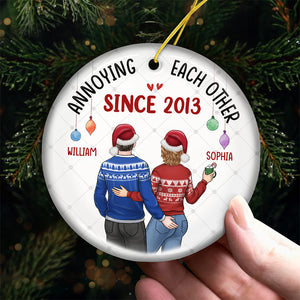 It's Always Better When We're Together - Couple Personalized Custom Ornament - Ceramic Round Shaped - Christmas Gift For Husband Wife, Anniversary