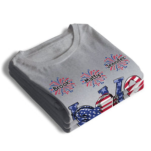 Love Grandma Life  - Gift For 4th Of July - Personalized Unisex T-Shirt