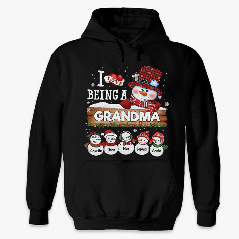I Love Being A Grandma - Family Personalized Custom Unisex T-shirt, Hoodie, Sweatshirt - Christmas Gift For Mom, Grandma, Grandpa