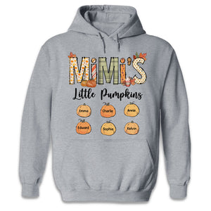 Grandma Little Pumpkin - Family Personalized Custom Unisex T-shirt, Hoodie, Sweatshirt - Autumn Fall Gift For Grandma