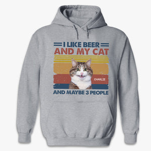 Custom Photo I Like Beer And My Cats - Cat Personalized Custom Unisex T-shirt, Hoodie, Sweatshirt - Summer Vacation, Gift For Pet Owners, Pet Lovers