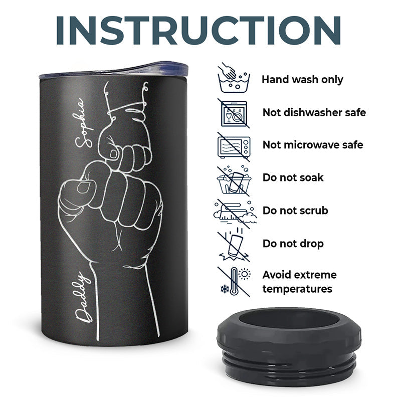 This Guy Is One Awesome Dad - Family Personalized Custom 4 In 1 Can Cooler Tumbler - Birthday Gift For Dad