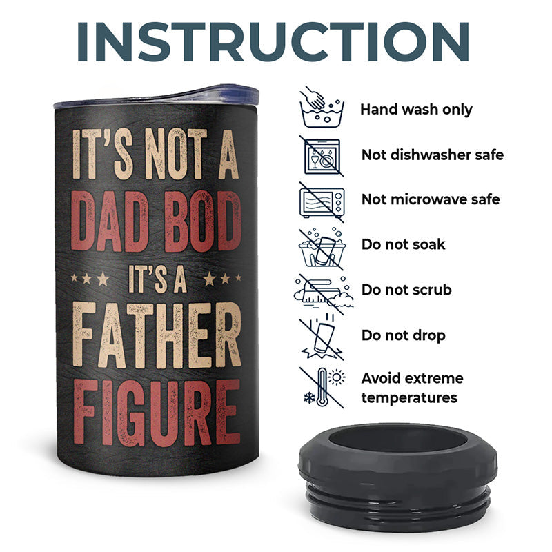 It's A Father Figure - Family Personalized Custom 4 In 1 Can Cooler Tumbler - Birthday Gift For Dad