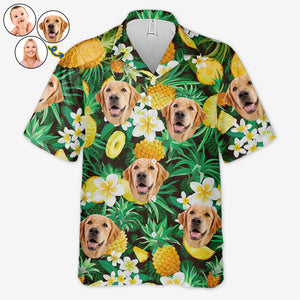 Custom Photo Summer Time Pineapple Style - Dog & Cat Personalized Custom Unisex Tropical Hawaiian Aloha Shirt - Summer Vacation Gift, Gift For Pet Owners, Pet Lovers