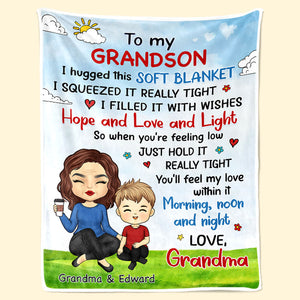 I Hugged This Soft Blanket - Family Personalized Custom Blanket - Birthday Gift For From Mom, Grandma