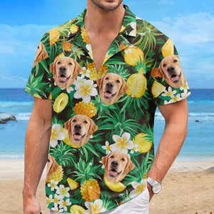 Custom Photo Summer Time Pineapple Style - Dog & Cat Personalized Custom Unisex Tropical Hawaiian Aloha Shirt - Summer Vacation Gift, Gift For Pet Owners, Pet Lovers