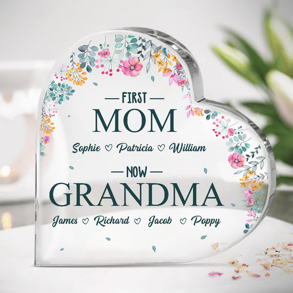 Hi Mommy Grandma Told Me That You Are Awesome First Mother's Day Gift For  First Mom Personalized Rectangle Acrylic Plaque H2511