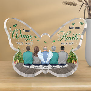 Always On My Mind Forever In My Heart - Memorial Personalized Custom Butterfly Shaped Acrylic Plaque - Sympathy Gift For Family Members