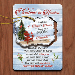 I Have An Angel In Heaven - Memorial Personalized Custom Wooden Card With Pop Out Ornament - Christmas Gift, Sympathy Gift For Family Members