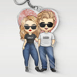 I'm Grateful To Have You In My Life - Couple Personalized Custom Heart Shaped Acrylic Keychain - Gift For Husband Wife, Anniversary