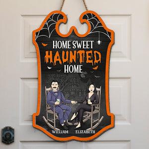 They’re Kooky Mysterious And Spooky - Couple Personalized Custom Shaped Home Decor Wood Sign - Halloween Gift For Husband Wife