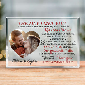 Custom Photo You Complete Me And Make Me A Better Person - Couple Personalized Custom Rectangle Shaped Acrylic Plaque - Gift For Husband Wife, Anniversary