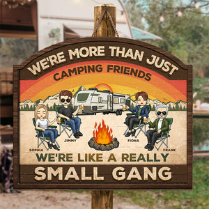 Welcome To Our Camper The Friendship Is Free - Camping Personalized Custom Shaped Home Decor Wood Sign - House Warming Gift For Best Friends, BFF, Sisters, Camping Lovers