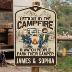 Here For A Good Time - Camping Personalized Custom Shaped Home Decor Wood Sign - House Warming Gift For Couples, Husband Wife, Camping Lovers