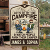 Here For A Good Time - Camping Personalized Custom Shaped Home Decor Wood Sign - House Warming Gift For Couples, Husband Wife, Camping Lovers