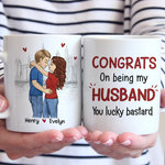 Congrats On Being My Bestfriend - Couple Personalized Custom Mug - Gift For Husband Wife, Anniversary