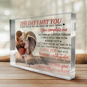 Custom Photo You Complete Me And Make Me A Better Person - Couple Personalized Custom Rectangle Shaped Acrylic Plaque - Gift For Husband Wife, Anniversary