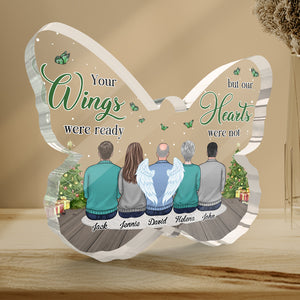 Always On My Mind Forever In My Heart - Memorial Personalized Custom Butterfly Shaped Acrylic Plaque - Sympathy Gift For Family Members