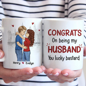 Congrats On Being My Bestfriend - Couple Personalized Custom Mug - Gift For Husband Wife, Anniversary