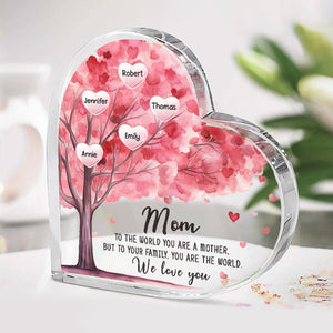 We've Loved You Our Whole Life - Family Personalized Custom Heart Shaped Acrylic Plaque - Gift For Mom, Grandma