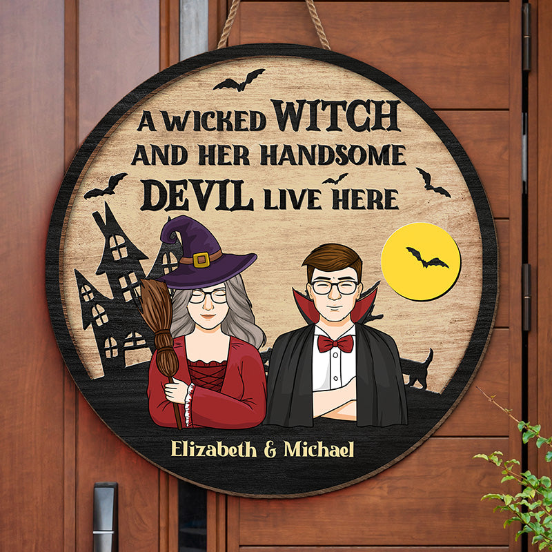 Home Of A Beautiful Devil Personalized Halloween Doormat Gift For Dog Mom