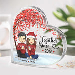 Together Since - Couple Personalized Custom Heart Shaped Acrylic Plaque - Christmas Gift For Husband Wife, Anniversary
