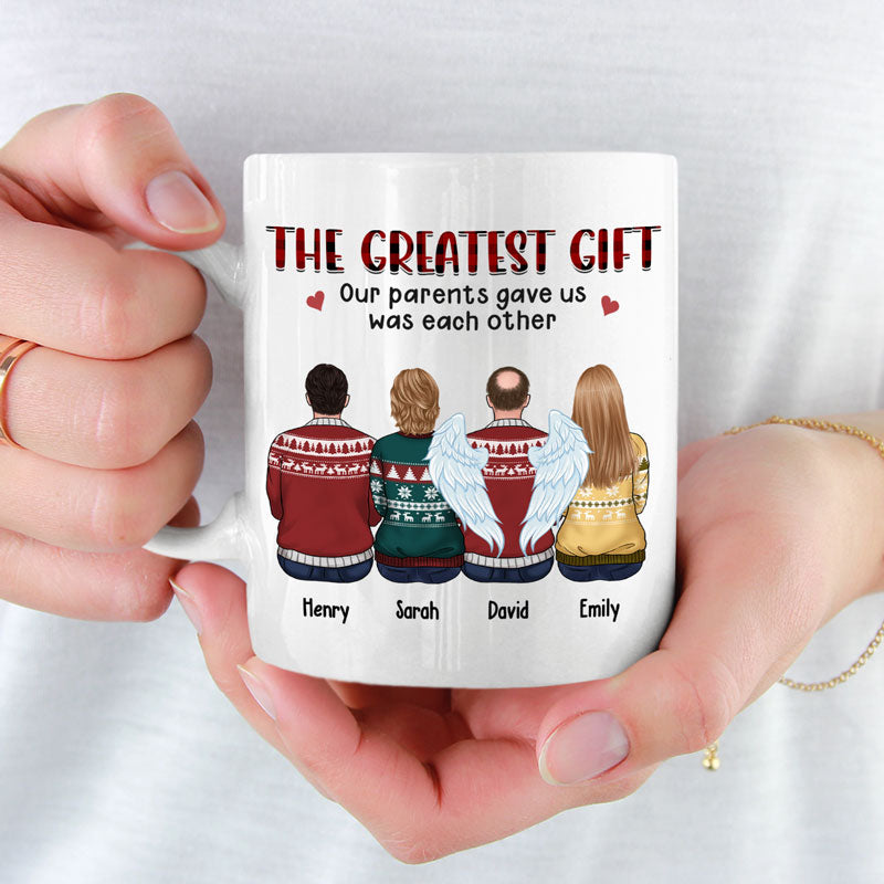 Maybe In Distance But Never At Heart - Family Personalized Custom Mug - Christmas Gift For Siblings, Brothers, Sisters