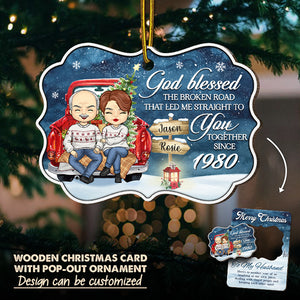 Merry Christmas, Here's To Another Year Of Us - Couple Personalized Custom Wooden Card With Pop Out Ornament - Christmas Gift For Husband Wife, Anniversary