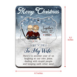 Another Year Of Us Laughing At Our Own Jokes - Couple Personalized Custom Wooden Card With Pop Out Ornament - Christmas Gift For Husband Wife, Anniversary