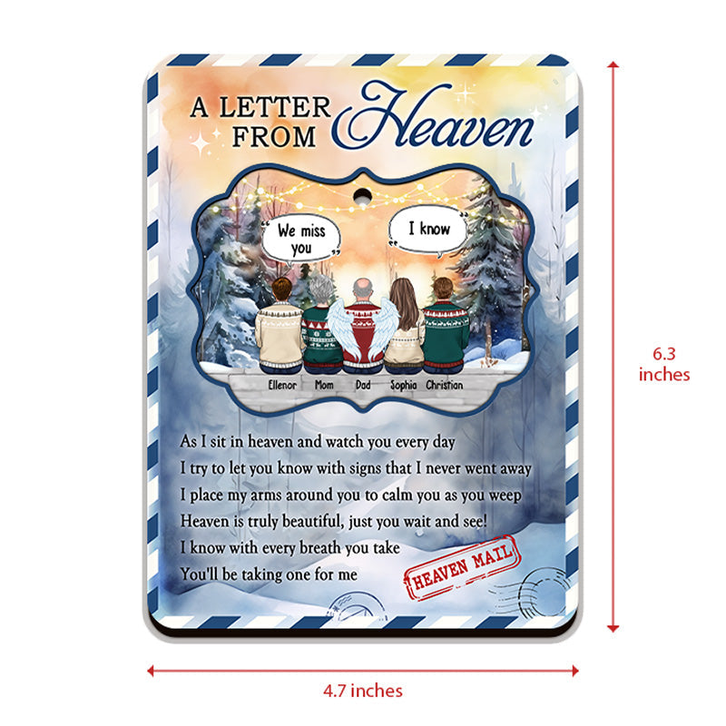 As We Sit In Heaven - Memorial Personalized Custom Wooden Card With Pop Out Ornament - Christmas Gift, Sympathy Gift For Family Members