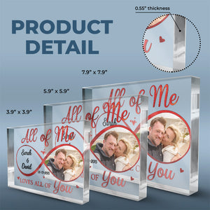Custom Photo All Of Me Loves All Of You - Couple Personalized Custom Rectangle Shaped Acrylic Plaque - Gift For Husband Wife, Anniversary