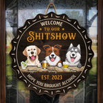 Human, Remember To Bring Us Alcohol - Dog & Cat Personalized Custom Shaped Home Decor Wood Sign - House Warming Gift For Pet Owners, Pet Lovers