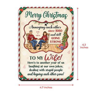 Here's To Another Year Of Us - Couple Personalized Custom Wooden Card With Pop Out Ornament - Christmas Gift For Husband Wife, Anniversary