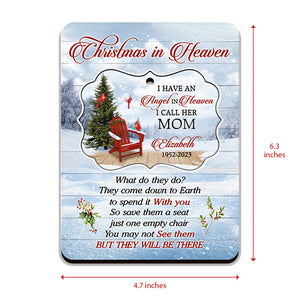 I Have An Angel In Heaven - Memorial Personalized Custom Wooden Card With Pop Out Ornament - Christmas Gift, Sympathy Gift For Family Members