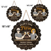 Proudly Serving Whatever You Bring - Couple Personalized Custom Shaped Home Decor Wood Sign - House Warming Gift For Husband Wife, Anniversary