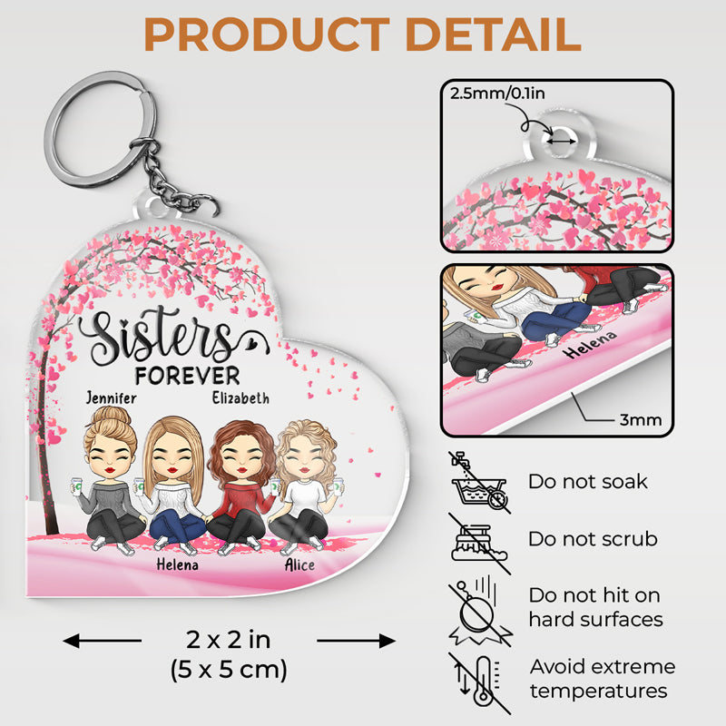 We're Besties Forever - Besties Personalized Custom Rectangle Shaped Acrylic Keychain - Gift For Best Friends, BFF, Sisters