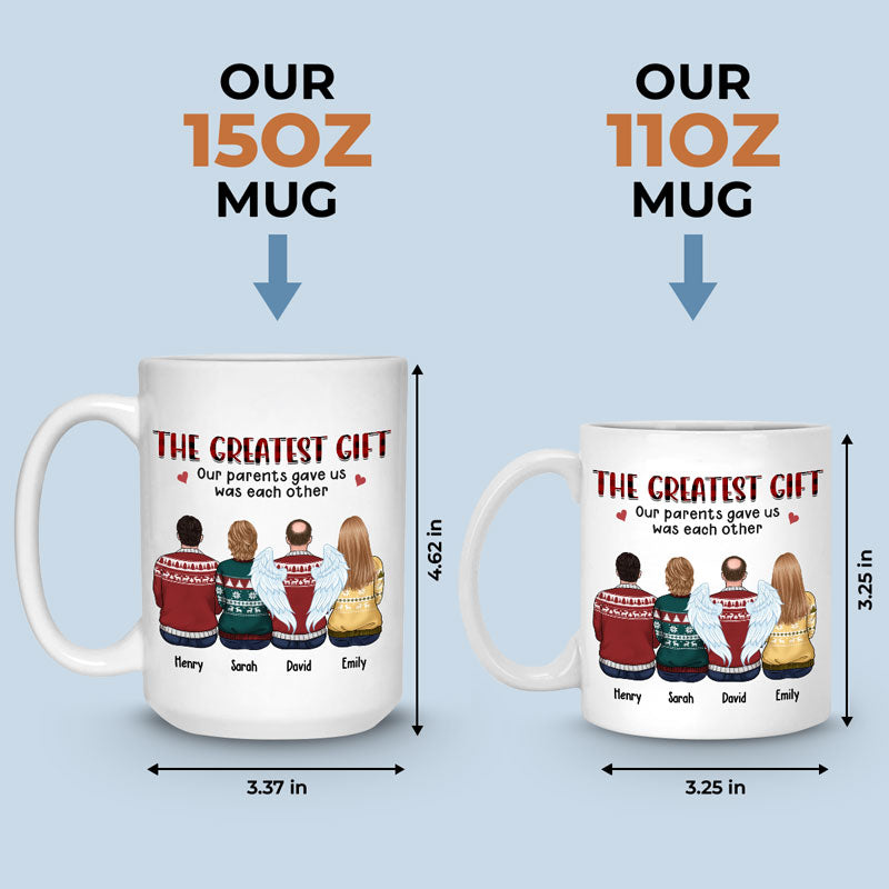 Maybe In Distance But Never At Heart - Family Personalized Custom Mug - Christmas Gift For Siblings, Brothers, Sisters