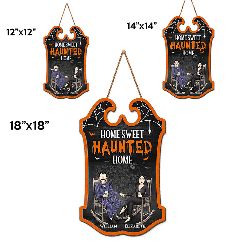 They’re Kooky Mysterious And Spooky - Couple Personalized Custom Shaped Home Decor Wood Sign - Halloween Gift For Husband Wife