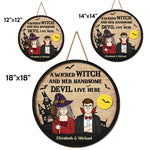Custom Name Wicked Witch Couple Decor - Personalized Wood Sign