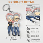 I'm Grateful To Have You In My Life - Couple Personalized Custom Heart Shaped Acrylic Keychain - Gift For Husband Wife, Anniversary