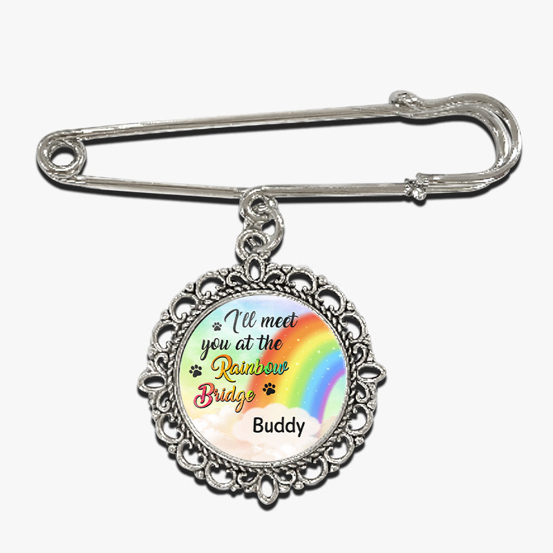 Custom Photo Forever Loved - Memorial Personalized Custom Round Shaped Lapel Pin, Brooch - Sympathy Gift For Pet Owners, Pet Lovers