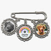 Custom Photo I'll Meet You At The Rainbow Bridge - Memorial Personalized Custom Round Shaped Lapel Pin, Brooch - Sympathy Gift For Pet Owners, Pet Lovers