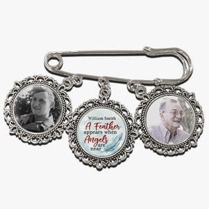 Custom Photo Walk With Me Today And Always - Memorial Personalized Custom Round Shaped Lapel Pin, Brooch - Sympathy Gift For Family Members