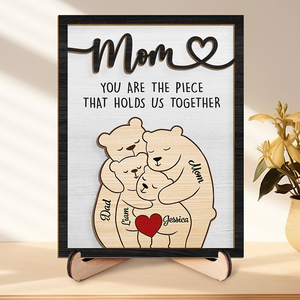 You Are The Special Piece Of Our Family - Family Personalized Custom 2-Layered Wooden Plaque With Stand - Mother's Day, House Warming Gift For Mom, Grandma