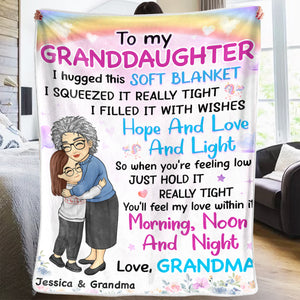 Grandkid Melts My Heart - Family Personalized Custom Blanket - Christmas Gift From Grandma